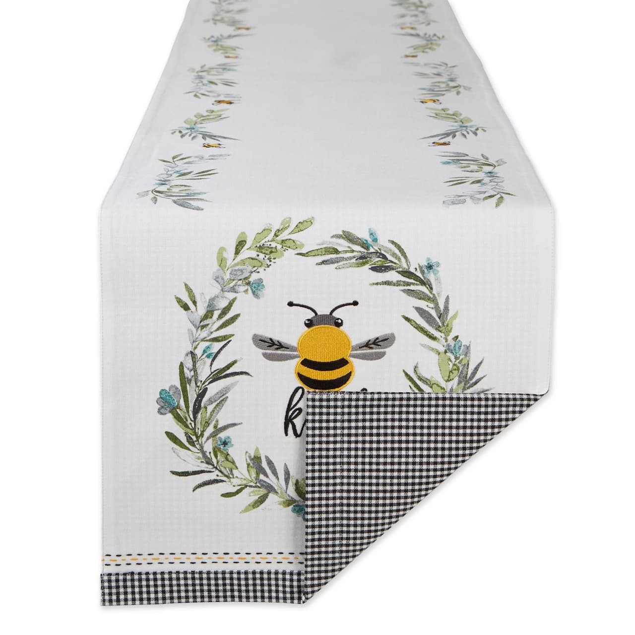 DII® 108" Bee Kind Reversible Embellished Table Runner